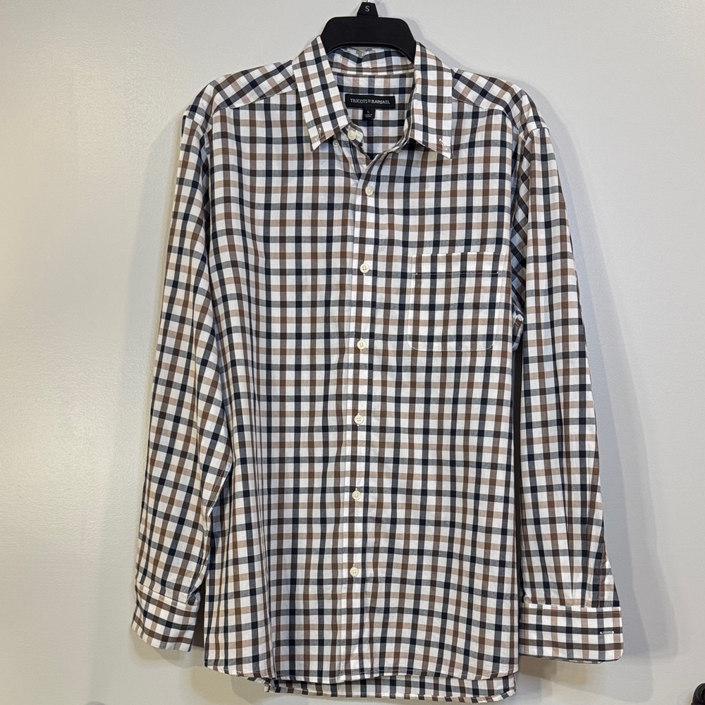 Tricots St Raphael Button Up Dress Shirt Men's Large‎ Long Sleeve
